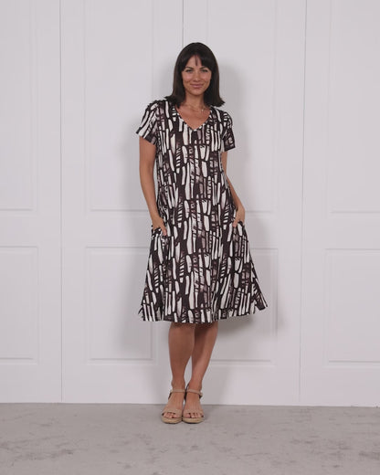 Christobel Dress - Chocolate Sketch