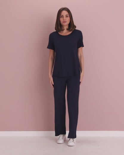 Harvey Bamboo Pant - Navy
