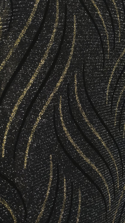 Sparkle Cape Top - Black/Gold