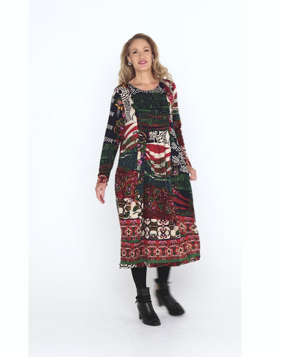 Zapotec Dress - Navy Print