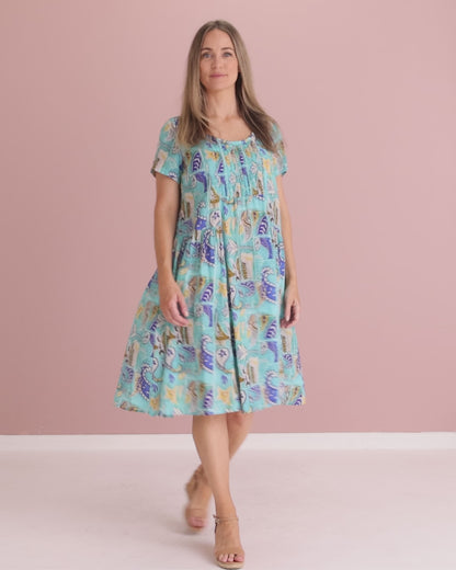 Emery Cotton Dress - Seaside Paisley