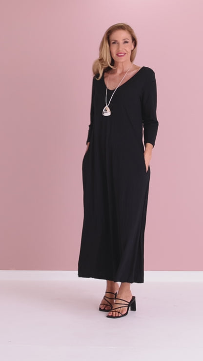 Demi Bamboo Maxi Dress - Black