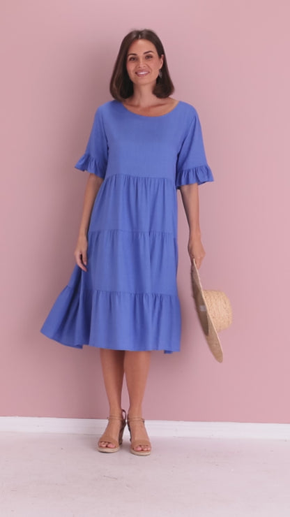 Jackson Linen Dress - Blue