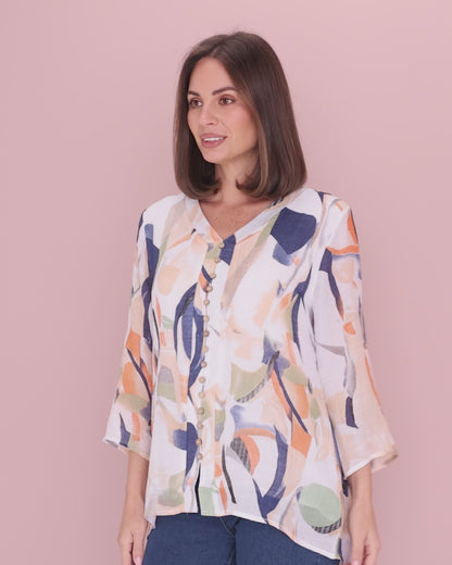 Jennifer Top - Peachy Watercolour