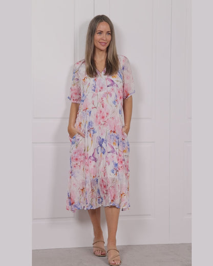 Birralee Dress - Blossom Watercolour