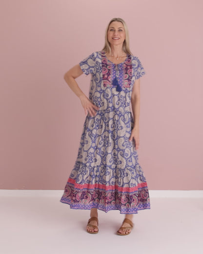 Zola V Neck Dress - Paisley