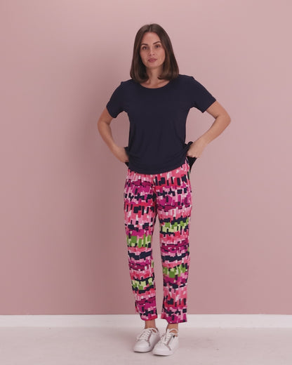 Gianna Printed Pants Petite - Electric Mosaic