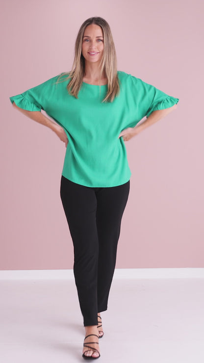 Farrah Linen Top - Jade