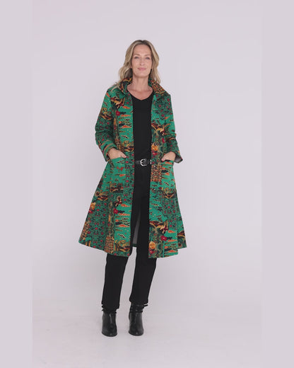 Carlton L/S Fleece Lined Jacket - Emerald Tapestry