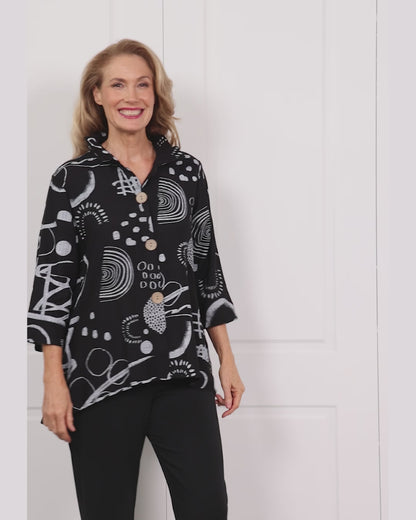 Maria Shirt - Black Sketch