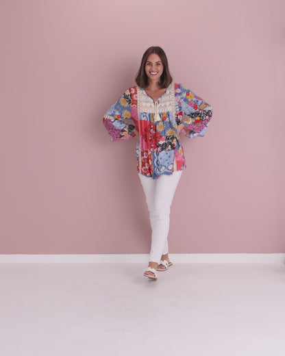 Elodie Boho Top - Patchwork