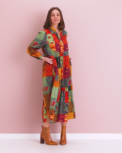 Vienna Cotton Midi Dress - Autumnal Vintage