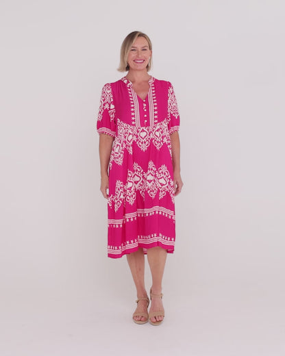 Francesca Dress - Hot Pink