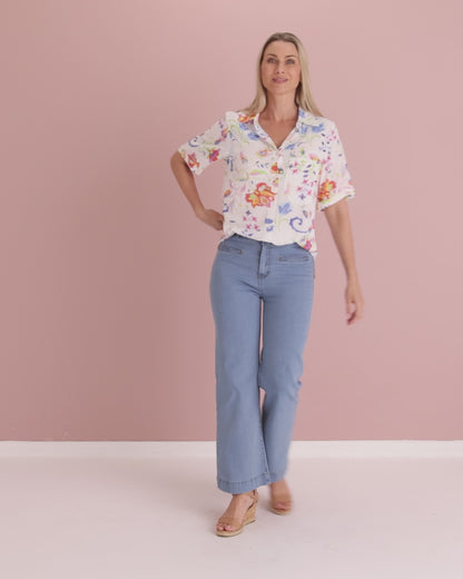Molly Shirt - White Floral