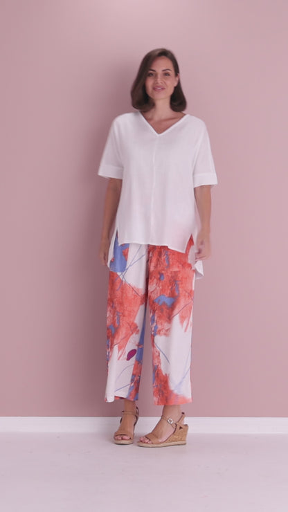 Aiko Linen Pants - Coral Sea