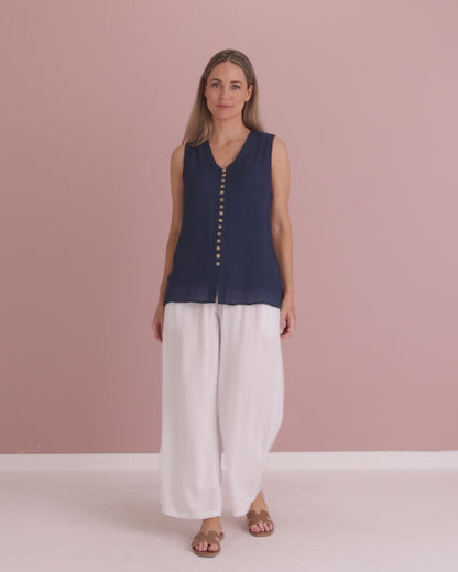 Sleeveless Gemma Top - Navy