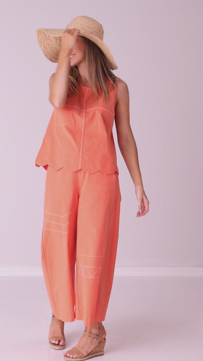 Cotton Candy Top & Pant SET - Coral