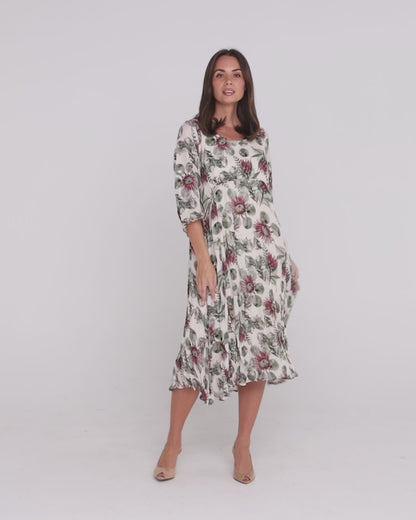 Sleeved Waterhouse Dress - Botanical Garden