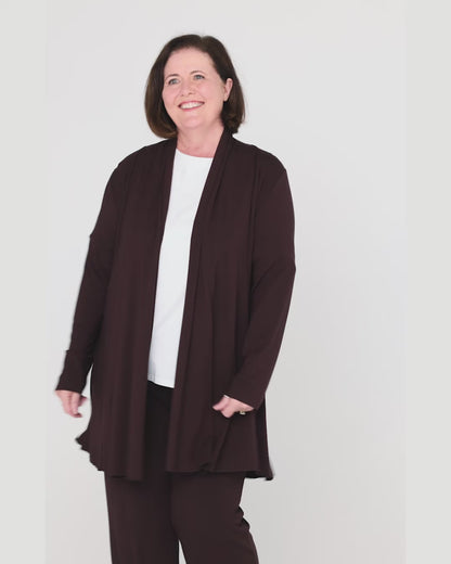 Oaklands Bamboo Cardigan - Chocolate