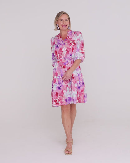 Winny Cotton Dress - Pastel Botanical