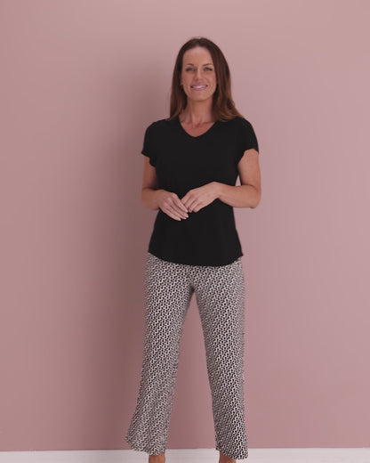Marlee Soft Jersey Pants - Mocha Print