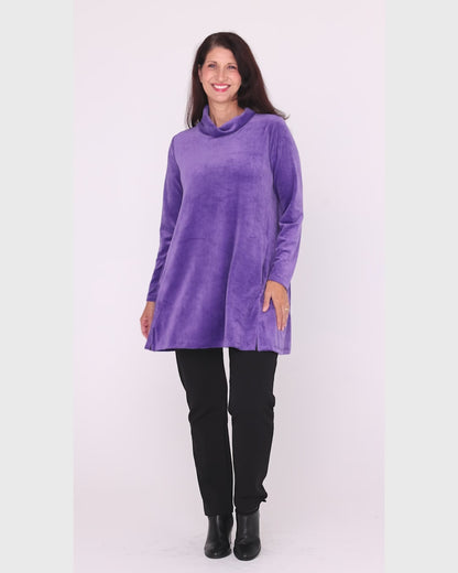 Melanie Velour Tunic - Purple