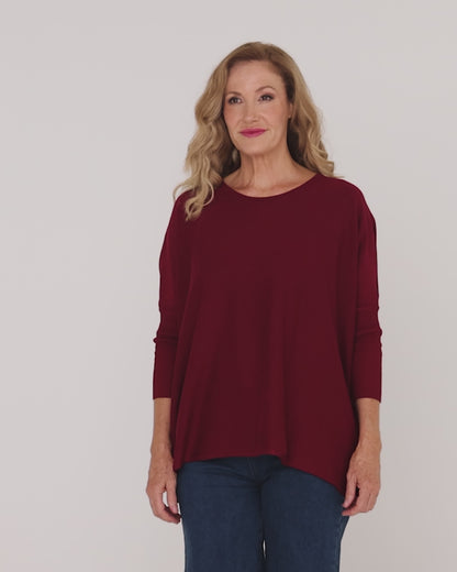 Alma Soft Lightweight Knit - Burgundy