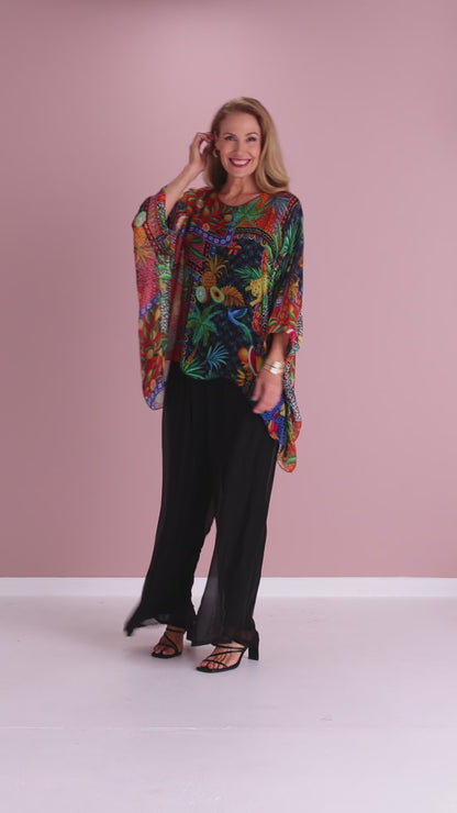 Luciana Silk Top - Tropicana