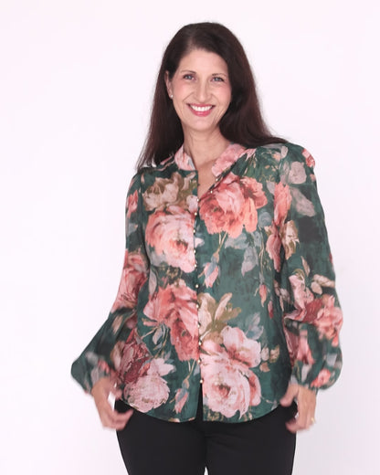 Kallista Blouse - Emerald