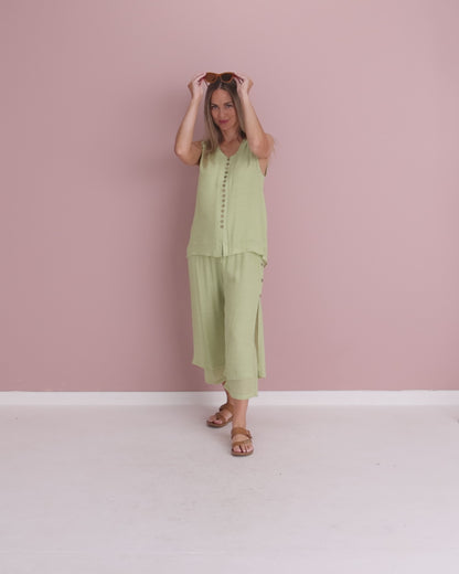 Sleeveless Gemma Top - Sage