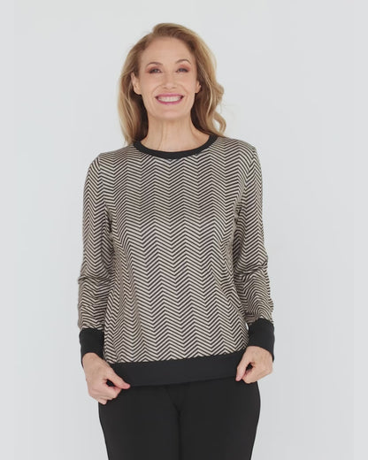 Giffard Top - Stone Chevron