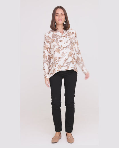 Veronica Blouse - Natural Floral