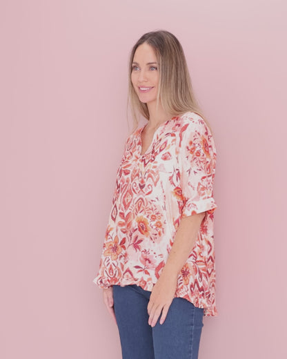 Charlotte Blouse - Sunset Floral