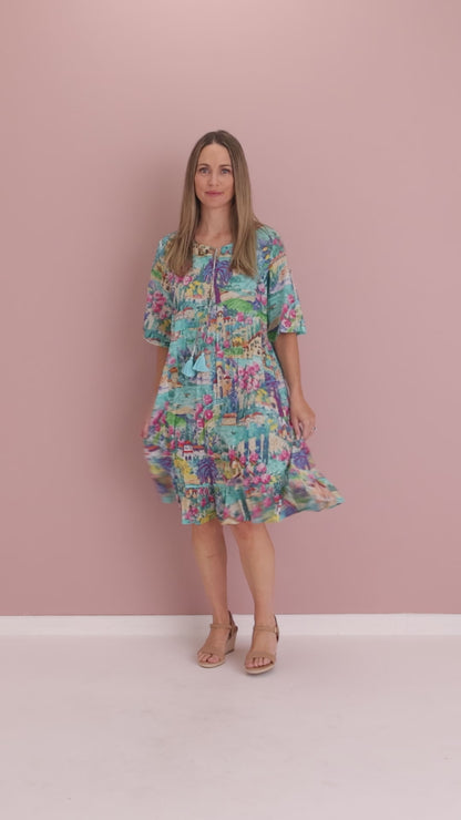 Charli Cotton Tassel Tie Dress - Seaside Village