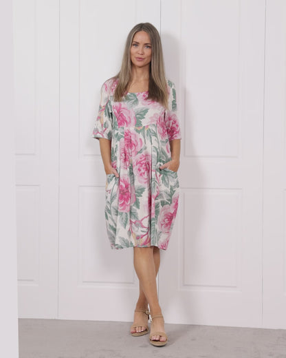 Delphi Dress - Pink Floral