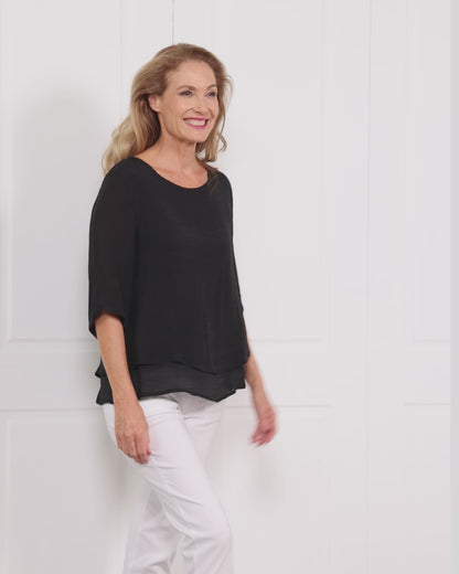 Leo Layered Top - Black