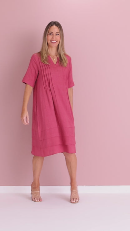 Chester Linen Dress - Rose