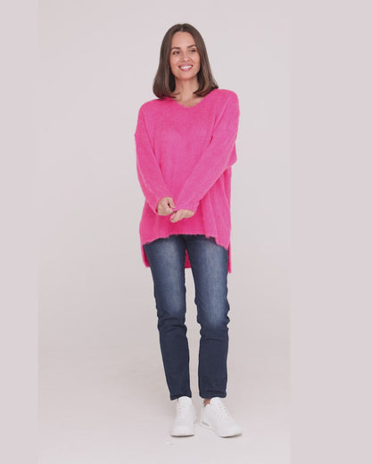 Lyon Relaxed Jumper - Hot Pink
