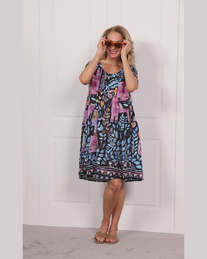 Emery Dress - Blue Pink