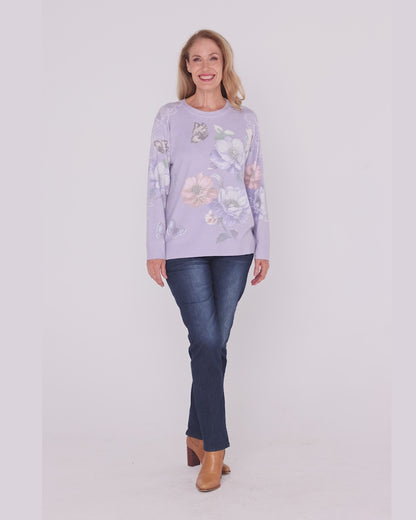 Mabel Knit - Floral Garden Lavender