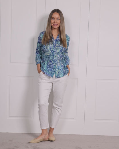 Sara Cotton Pants - White