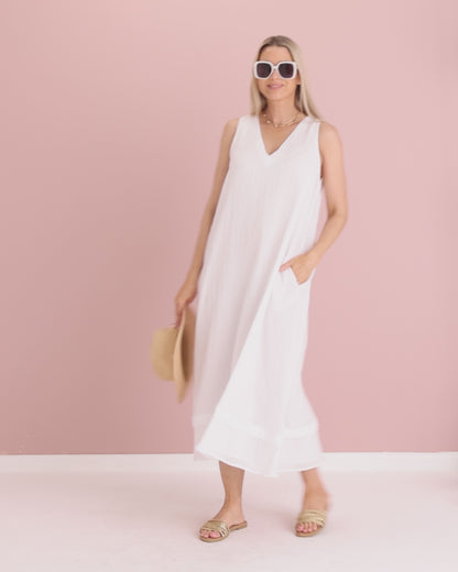 Orsula Tank Maxi Dress - White