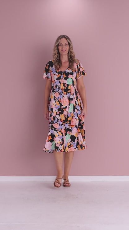 Brighton Dress - Peachy Floral