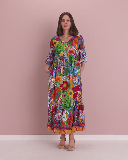 Kewarra Frill Hem Dress - Ipanema Print