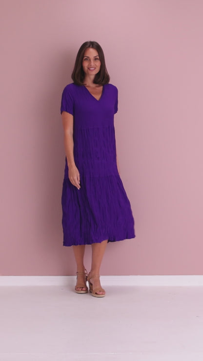 Stella Tiered Dress - Purple