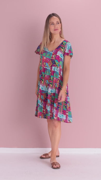 Kimberly Petite Dress - Summer Aztec