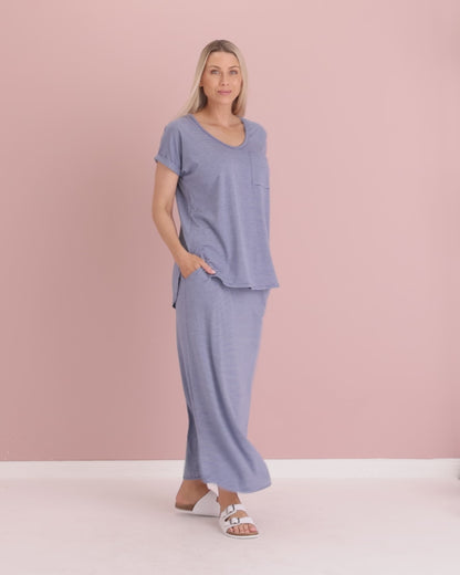 Travel Skirt by Cordelia St - Blue Stripe