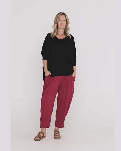 Alisha Pants - Burgundy