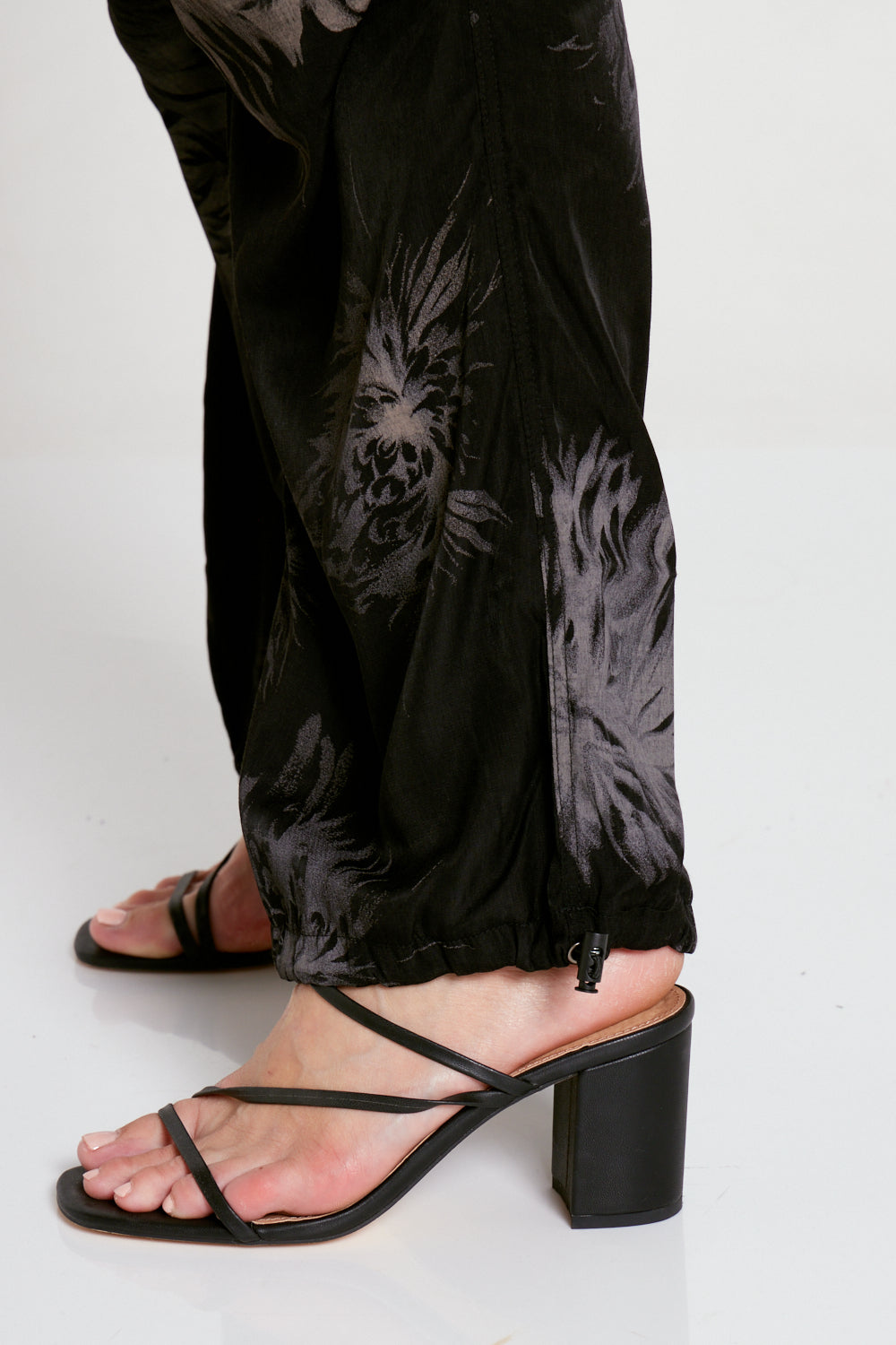 Jemima Luxe Cargo Pants - Black/Silver