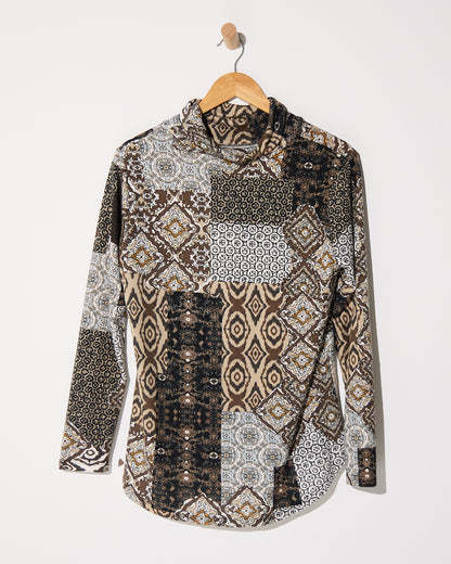 Tallarook Top - Mocha Mosaic